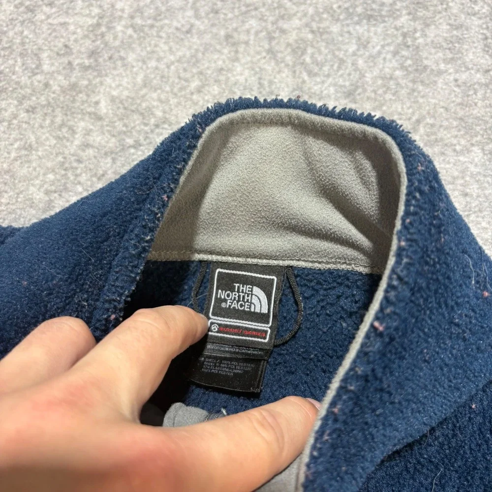 The North Face Summit Series Fleece Jacket Mens M Navy Blue Full Zip Midlayer